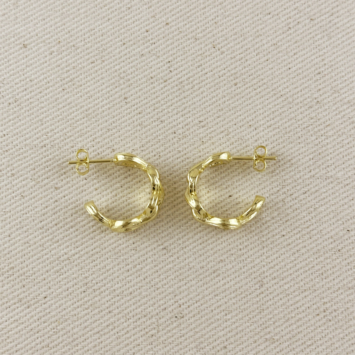 18k Gold Filled Braided Infinity C- Hoop Earrings