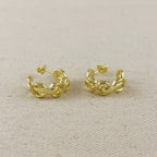 18k Gold Filled Braided Infinity C- Hoop Earrings