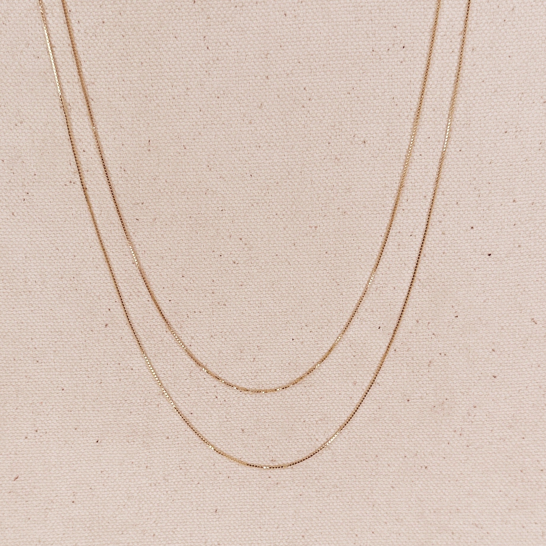 Mondsee 18k Gold Filled Diamond Cut Box Chain 0.5mm | 18k Gold Filled Jewelry