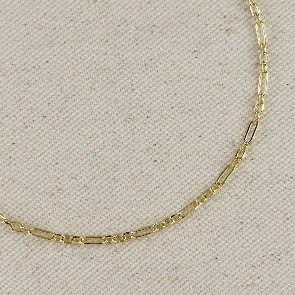 Mondsee 18k Gold Filled 3x1 Alternated Paperclip Necklace | 18k Gold Filled Jewelry