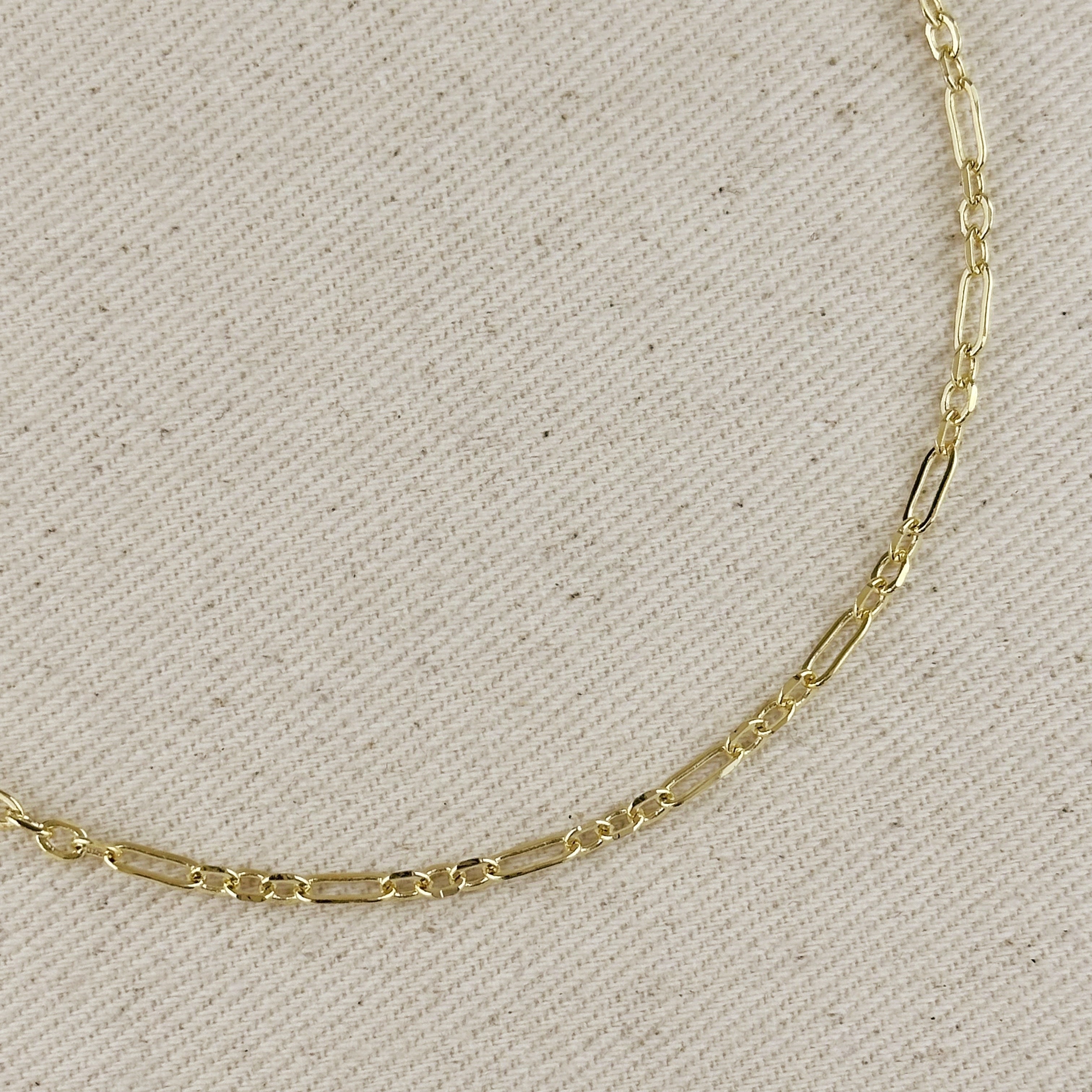Mondsee 18k Gold Filled 3x1 Alternated Paperclip Necklace | 18k Gold Filled Jewelry
