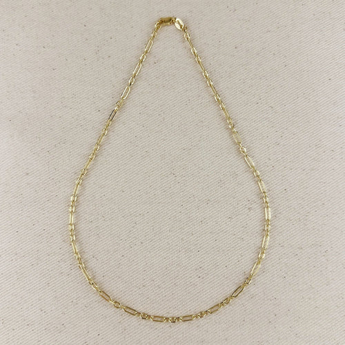 Mondsee 18k Gold Filled 3x1 Alternated Paperclip Necklace | 18k Gold Filled Jewelry
