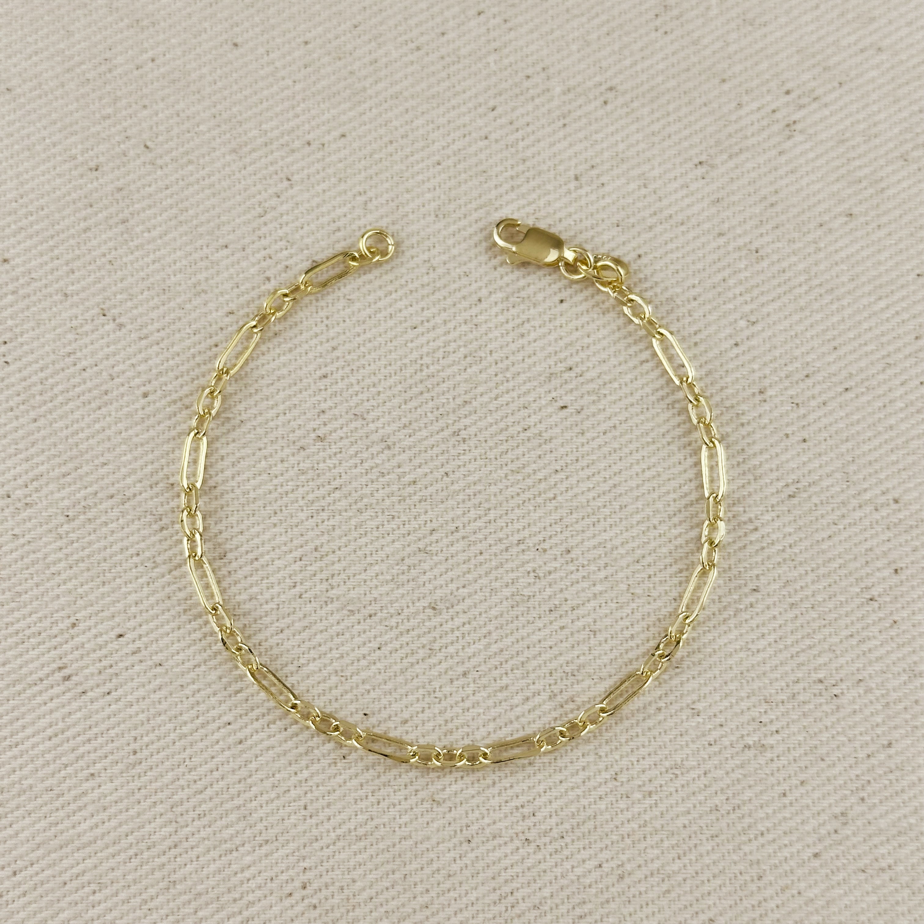 Mondsee 18K Gold Filled 3x1 Alternated Paperclip Bracelet | 18k Gold Filled Jewelry