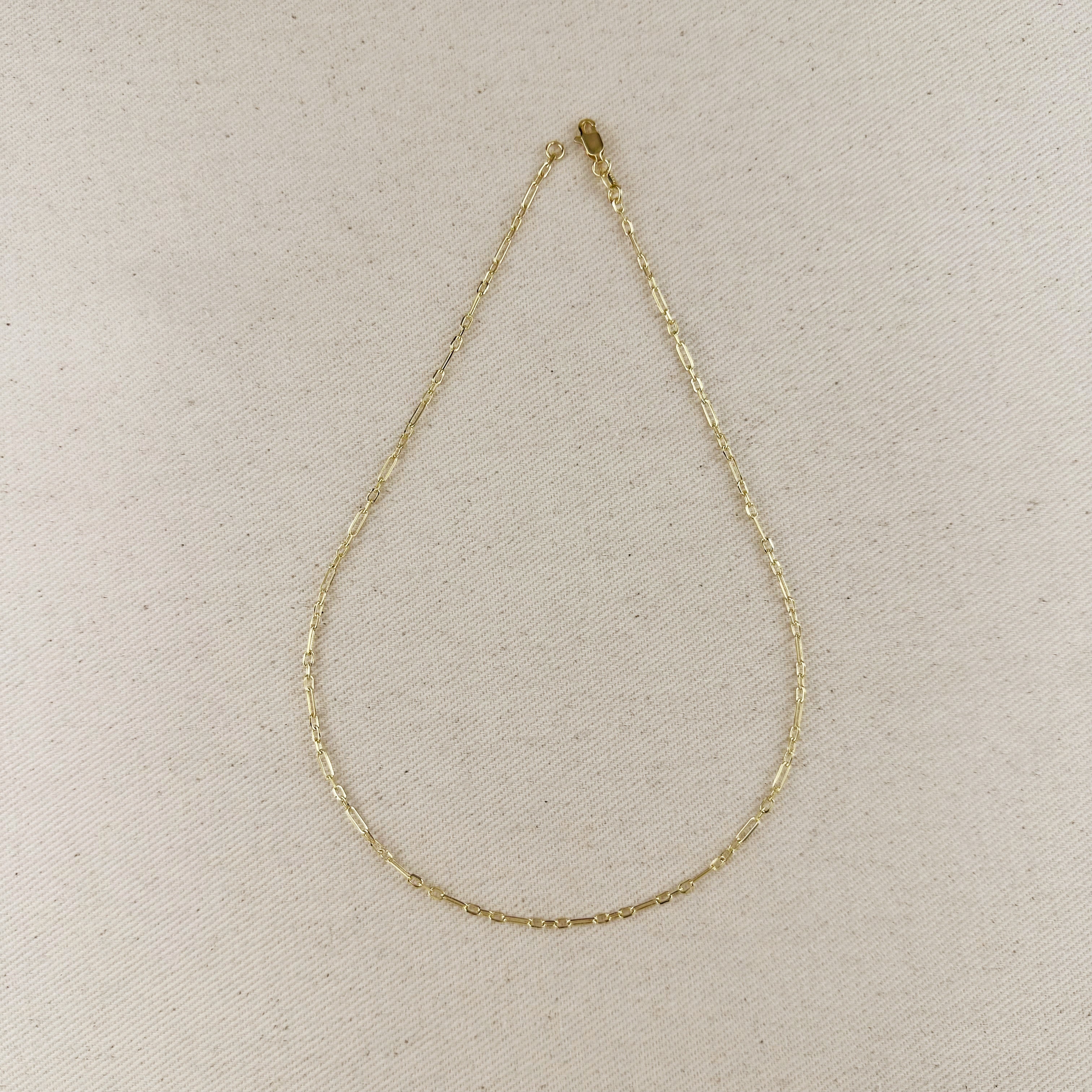 Mondsee 18k Gold Filled 2.1mm 3x1 Alternated Paperclip Necklace | 18k Gold Filled Jewelry