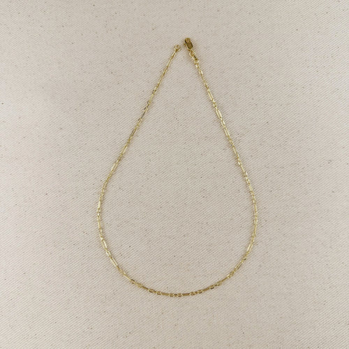Mondsee 18k Gold Filled 2.1mm 3x1 Alternated Paperclip Necklace | 18k Gold Filled Jewelry