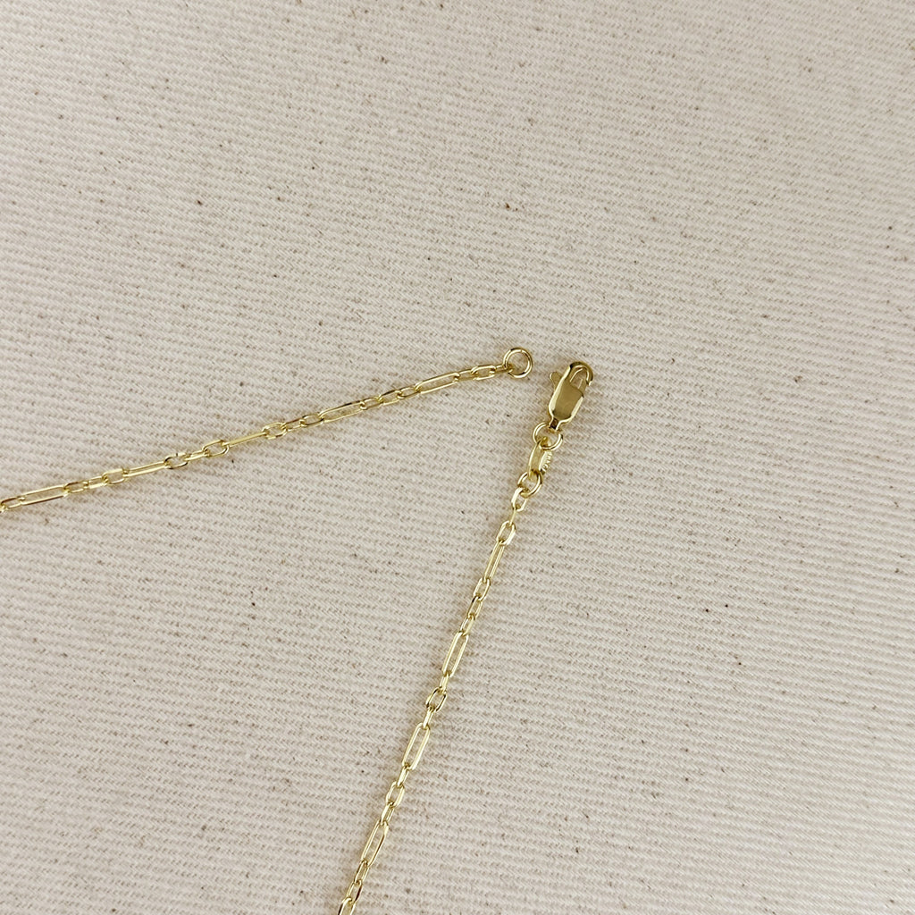 Mondsee 18k Gold Filled 2.1mm 3x1 Alternated Paperclip Necklace | 18k Gold Filled Jewelry