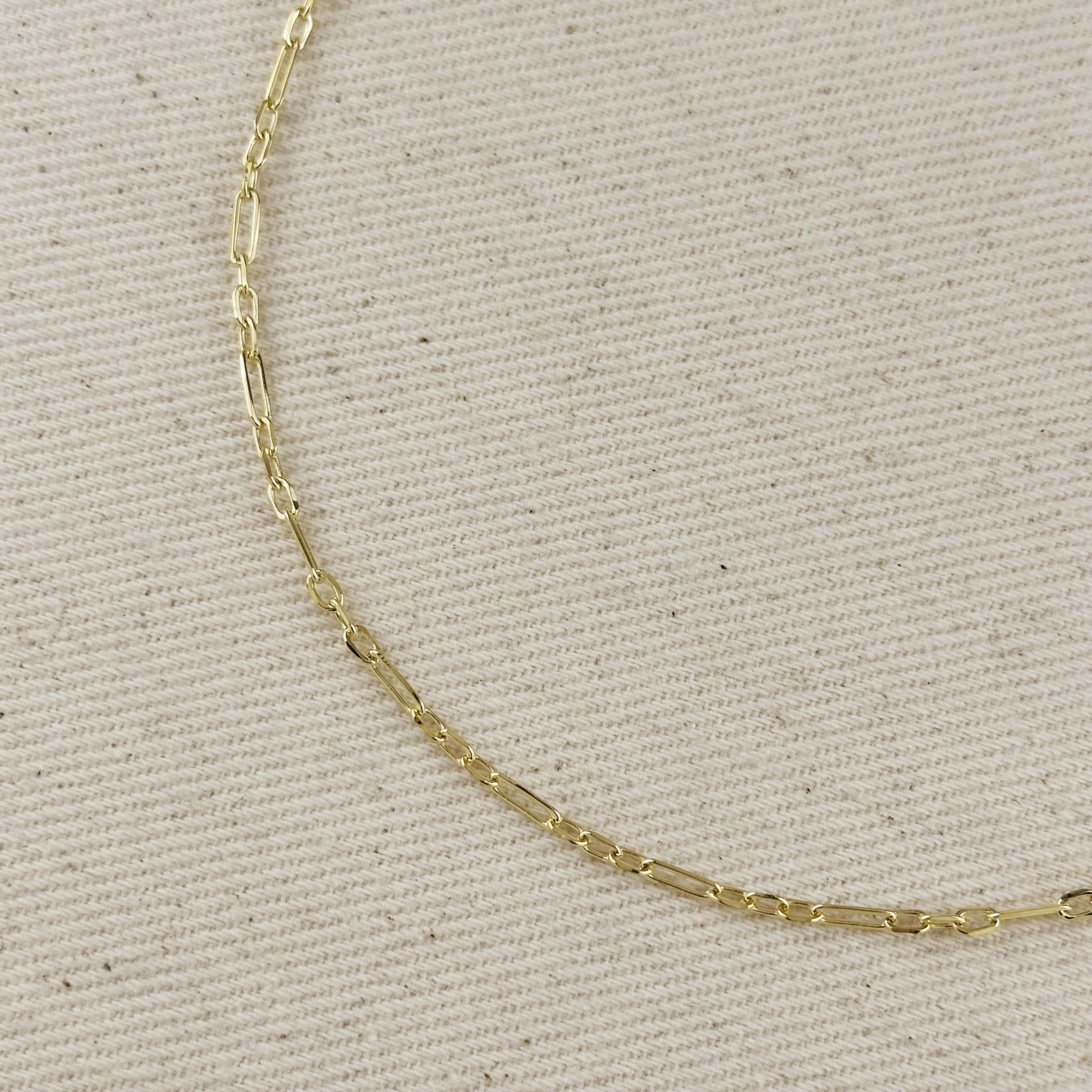 Mondsee 18k Gold Filled 2.1mm 3x1 Alternated Paperclip Necklace | 18k Gold Filled Jewelry
