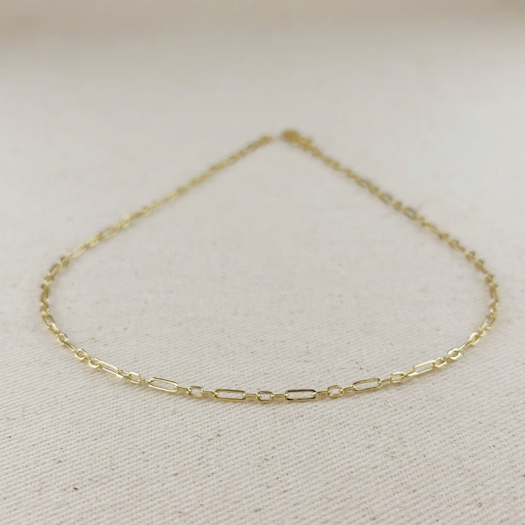 Mondsee 18k Gold Filled 2.1mm 3x1 Alternated Paperclip Necklace | 18k Gold Filled Jewelry