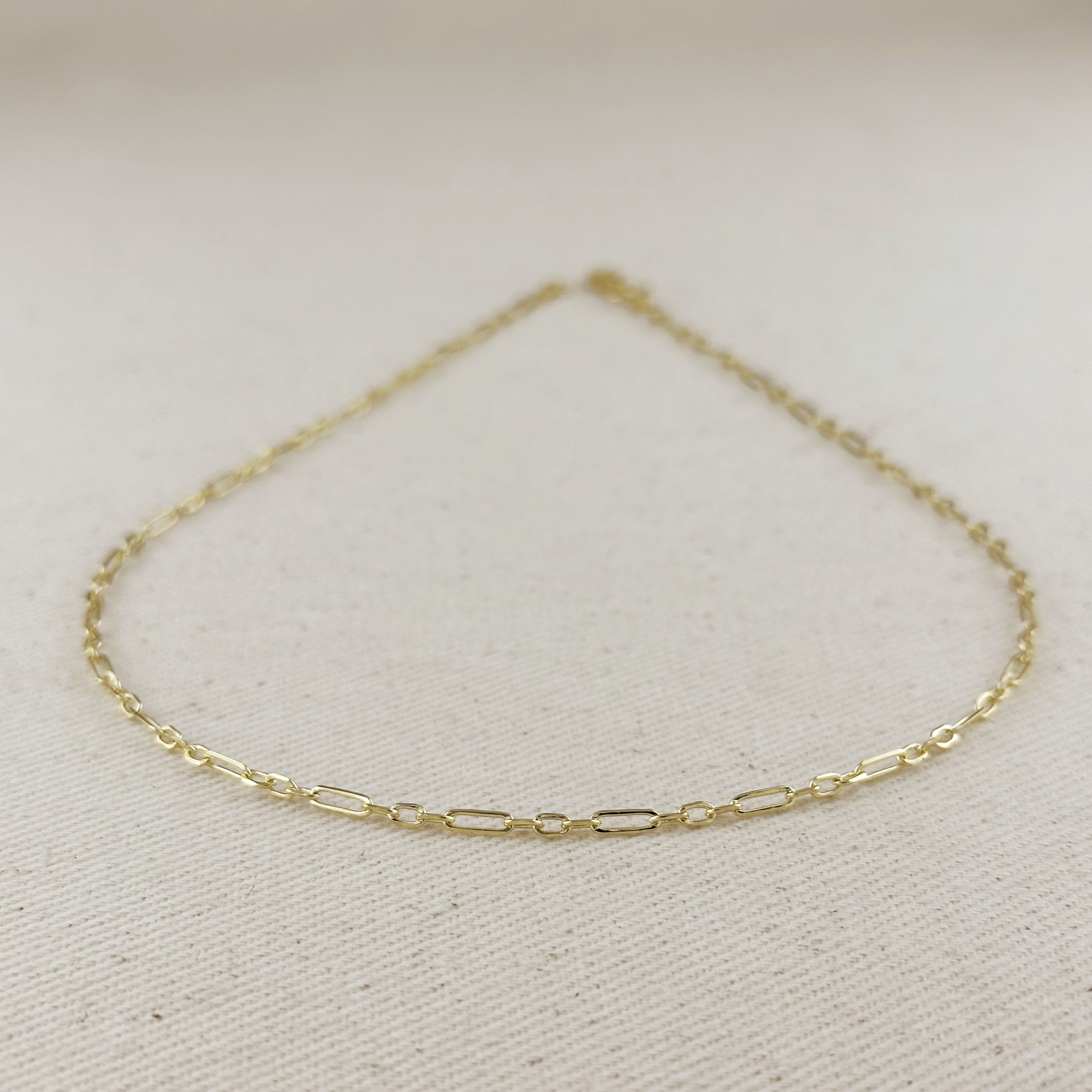 Mondsee 18k Gold Filled 2.1mm 3x1 Alternated Paperclip Necklace | 18k Gold Filled Jewelry