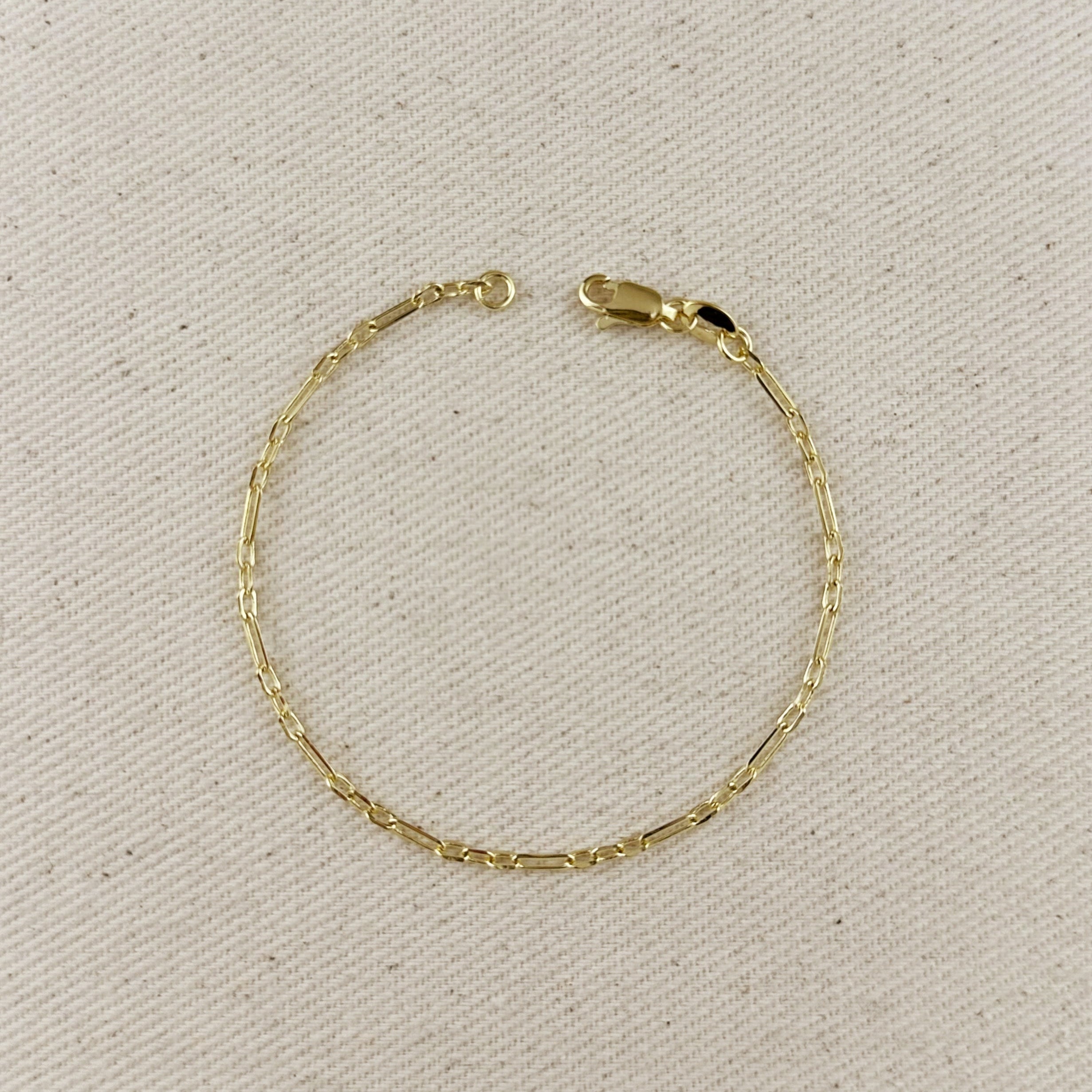 Mondsee 18k Gold Filled 2.1mm 3x1 Alternated Paperclip Bracelet | 18k Gold Filled Jewelry