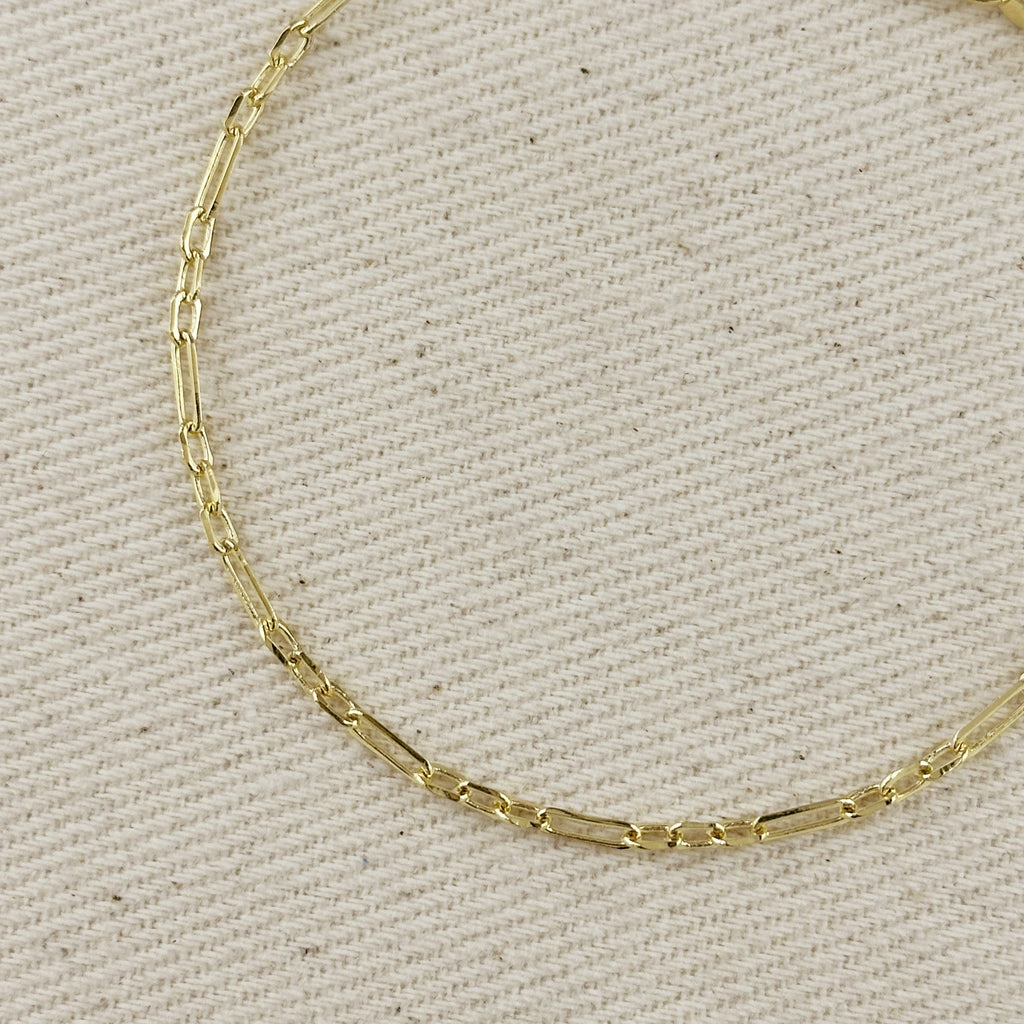 Mondsee 18k Gold Filled 2.1mm 3x1 Alternated Paperclip Bracelet | 18k Gold Filled Jewelry