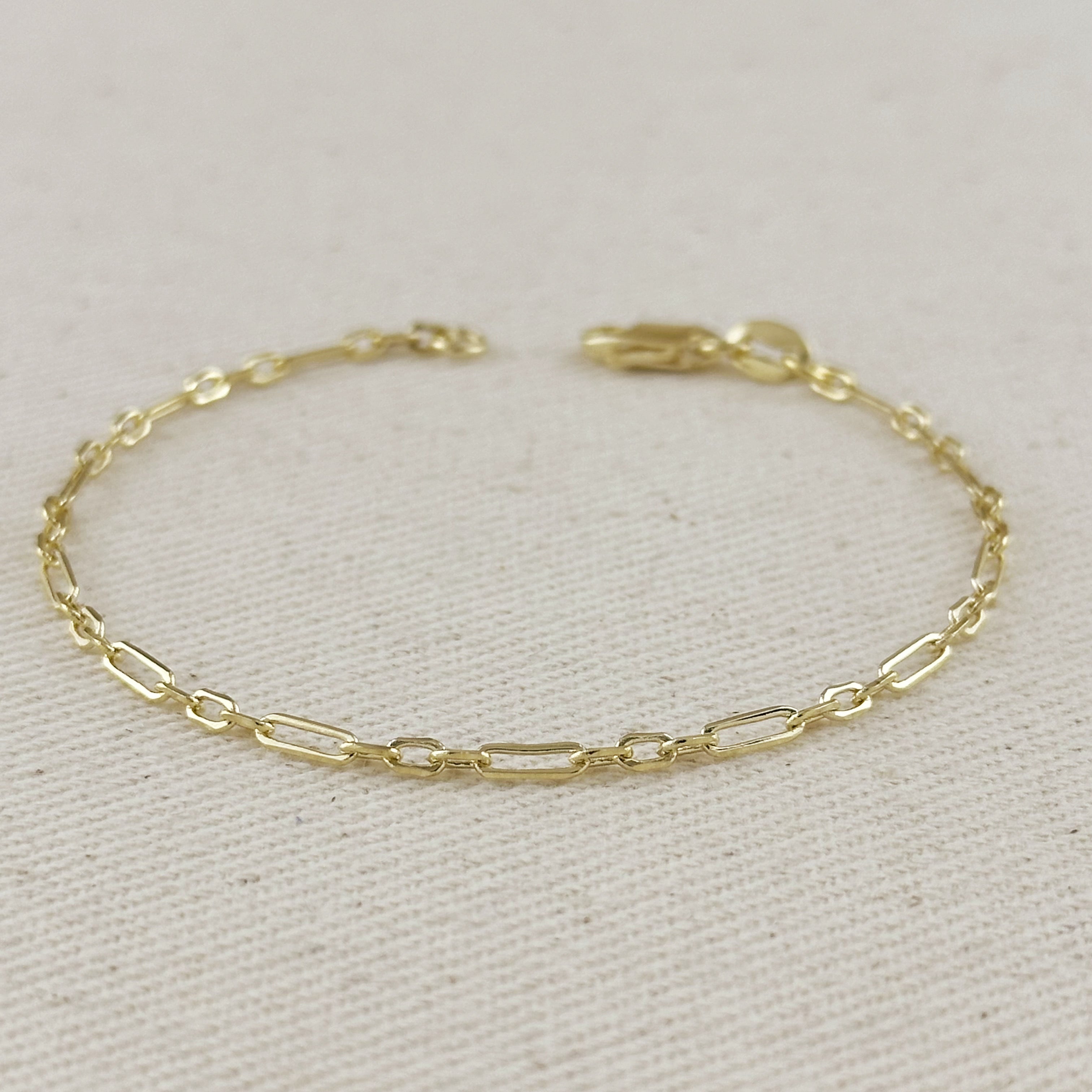 Mondsee 18k Gold Filled 2.1mm 3x1 Alternated Paperclip Bracelet | 18k Gold Filled Jewelry