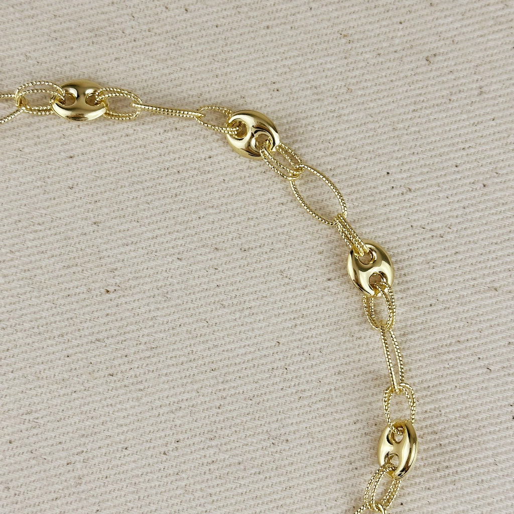 Mondsee 18k Gold Filled Puffy Mariner Necklace With Carabiner Clasp | 18k Gold Filled Jewelry