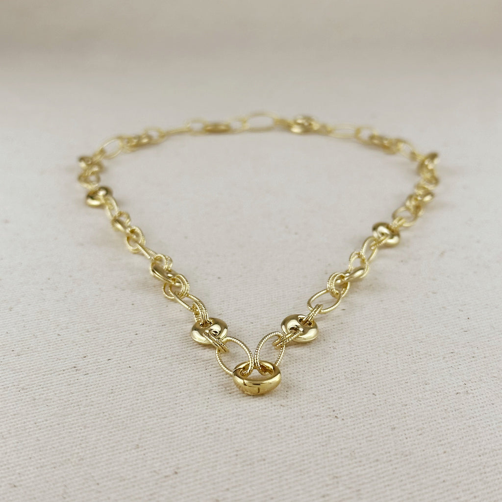 Mondsee 18k Gold Filled Puffy Mariner Necklace With Carabiner Clasp | 18k Gold Filled Jewelry
