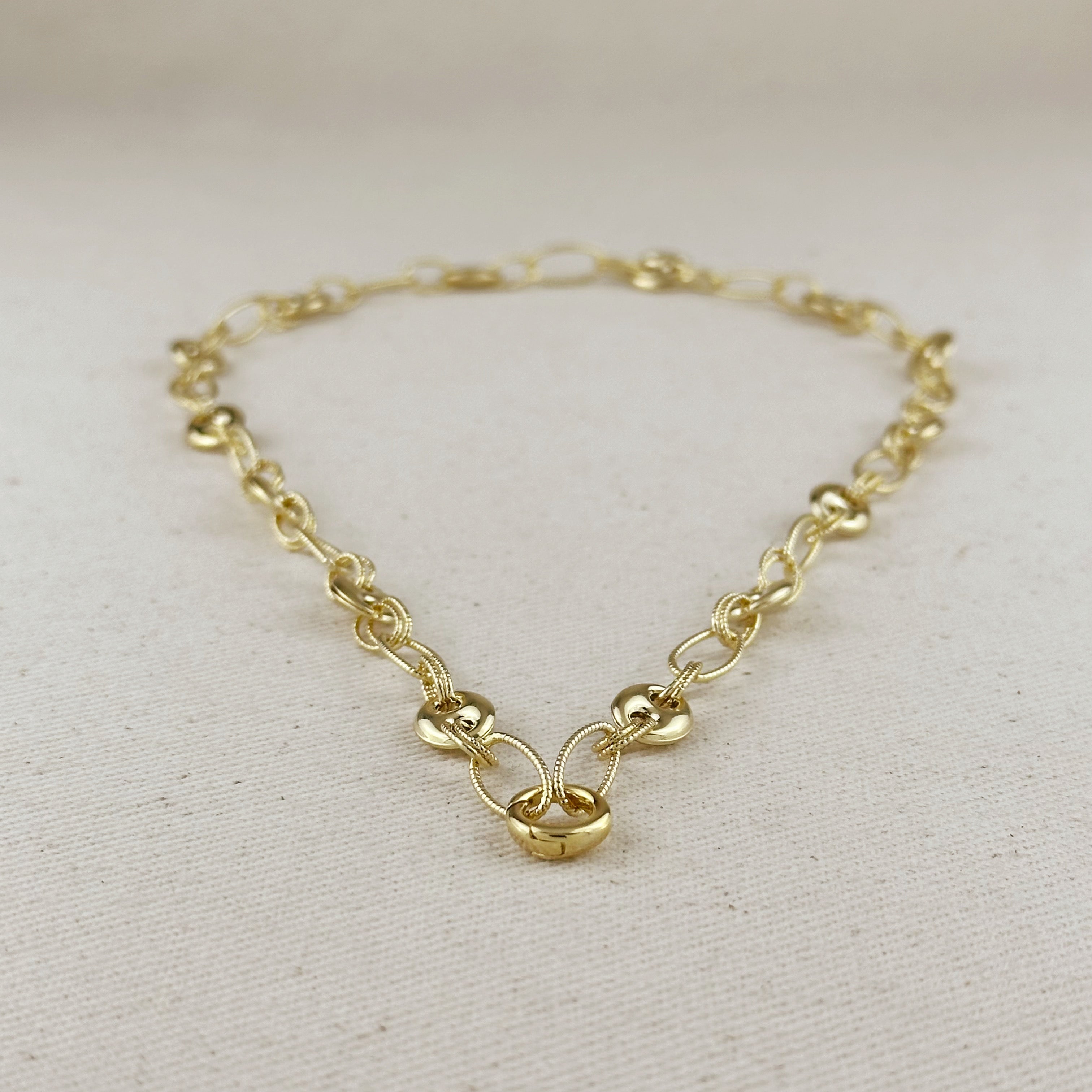 Mondsee 18k Gold Filled Puffy Mariner Necklace With Carabiner Clasp | 18k Gold Filled Jewelry