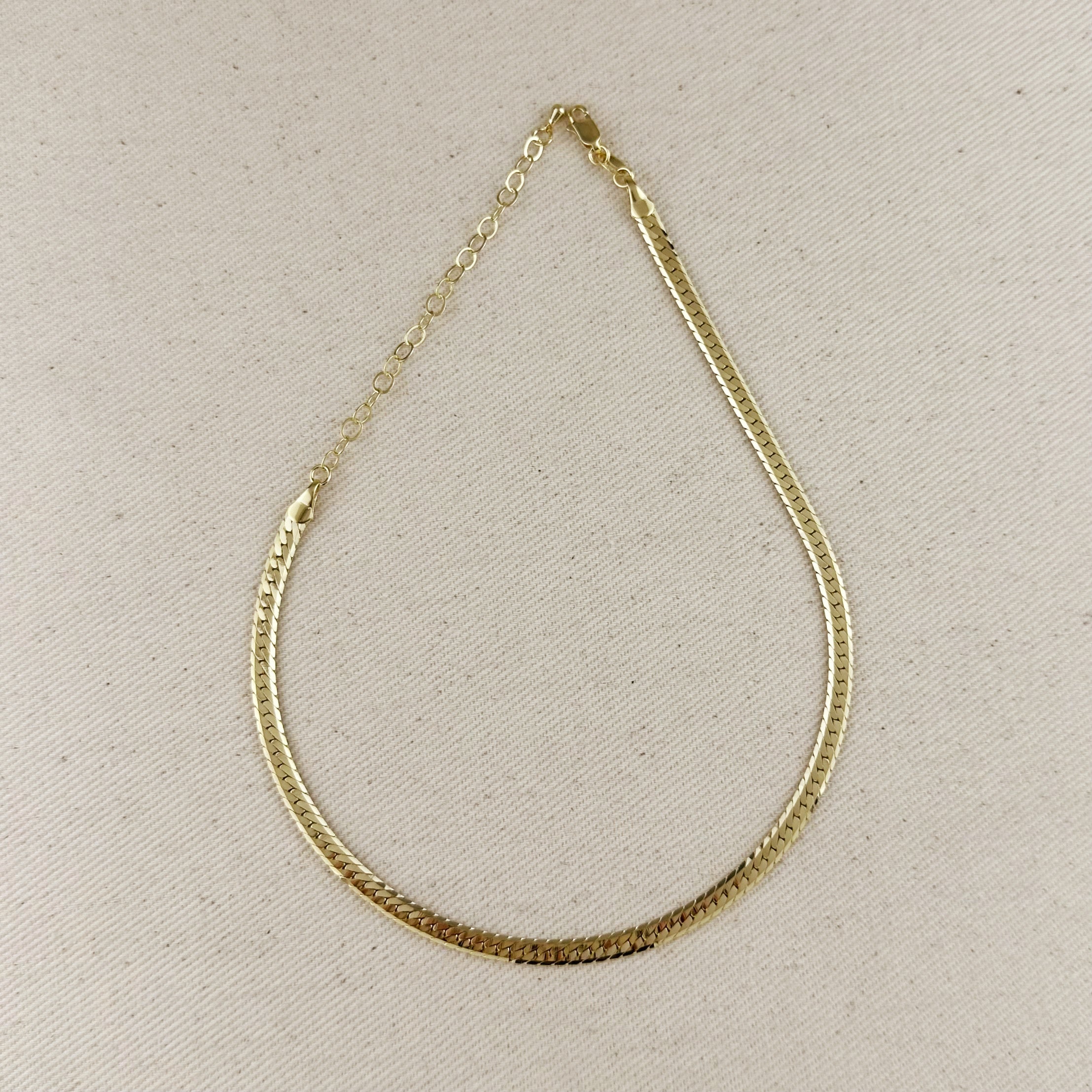 Mondsee 18K Gold Filled Diamond Cut Herringbone Choker Necklace | 18k Gold Filled Jewelry