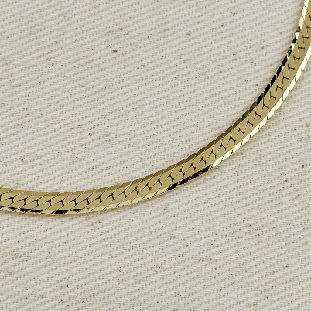 Mondsee 18K Gold Filled Diamond Cut Herringbone Choker Necklace | 18k Gold Filled Jewelry