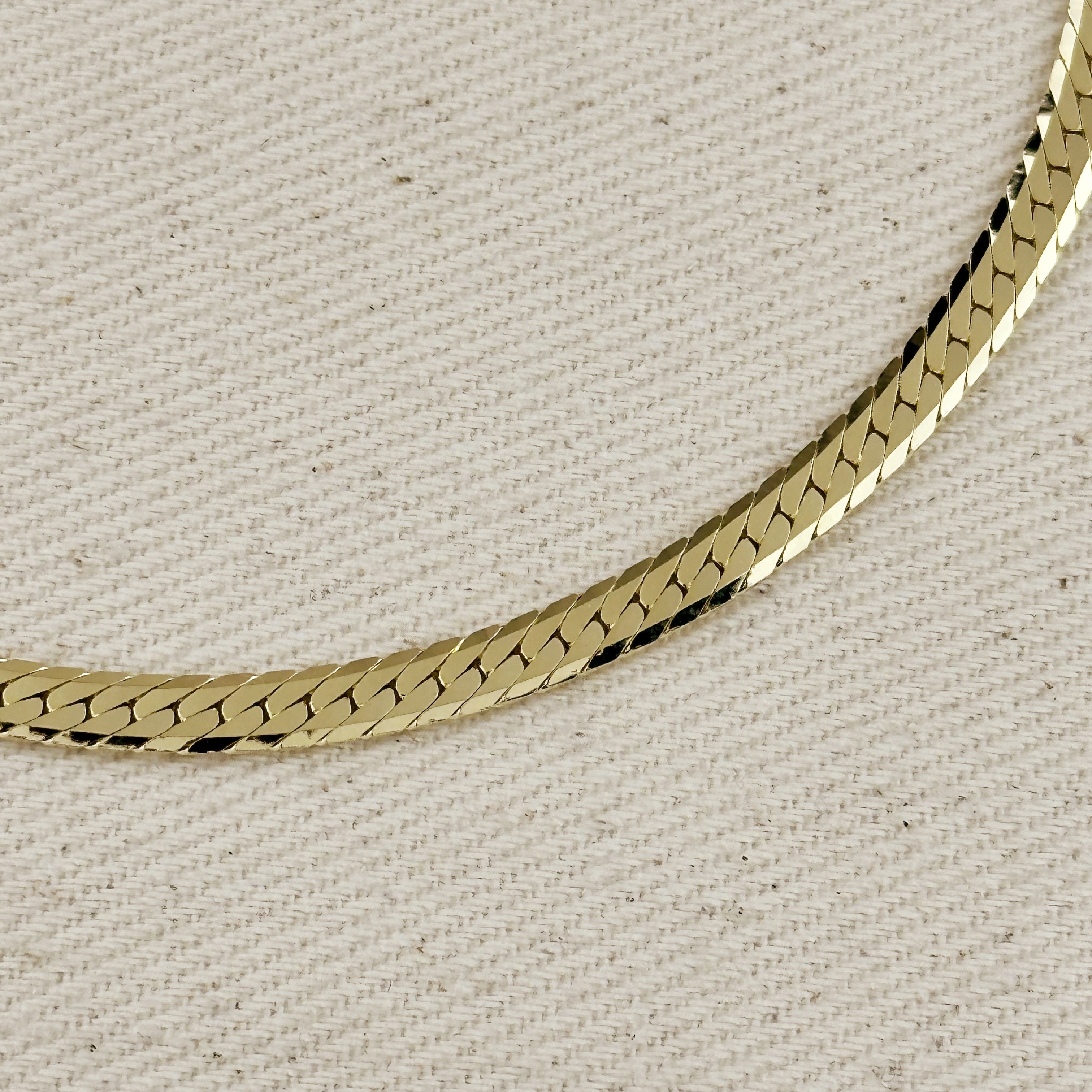 Mondsee 18K Gold Filled Diamond Cut Herringbone Choker Necklace | 18k Gold Filled Jewelry