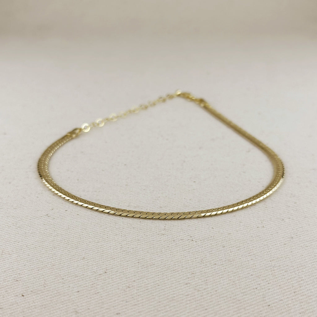 Mondsee 18K Gold Filled Diamond Cut Herringbone Choker Necklace | 18k Gold Filled Jewelry