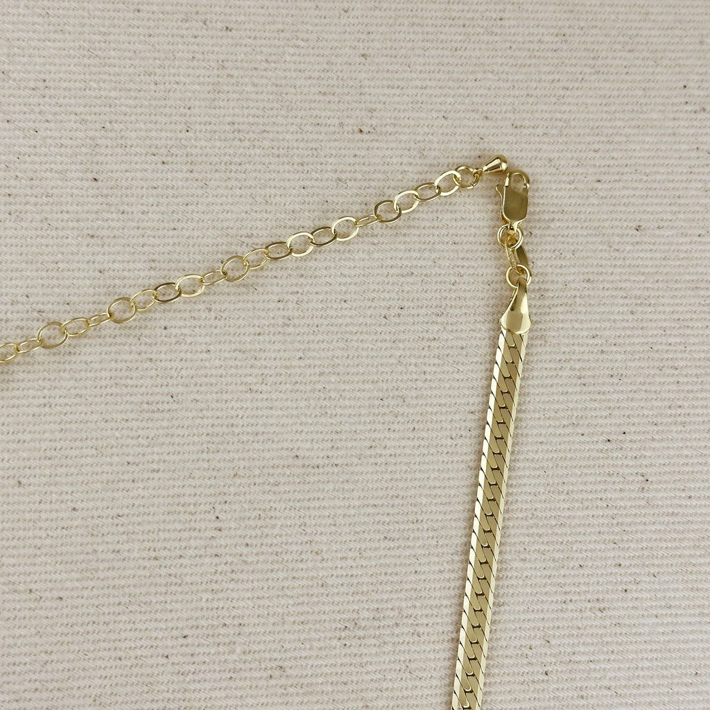 Mondsee 18K Gold Filled Diamond Cut Herringbone Choker Necklace | 18k Gold Filled Jewelry