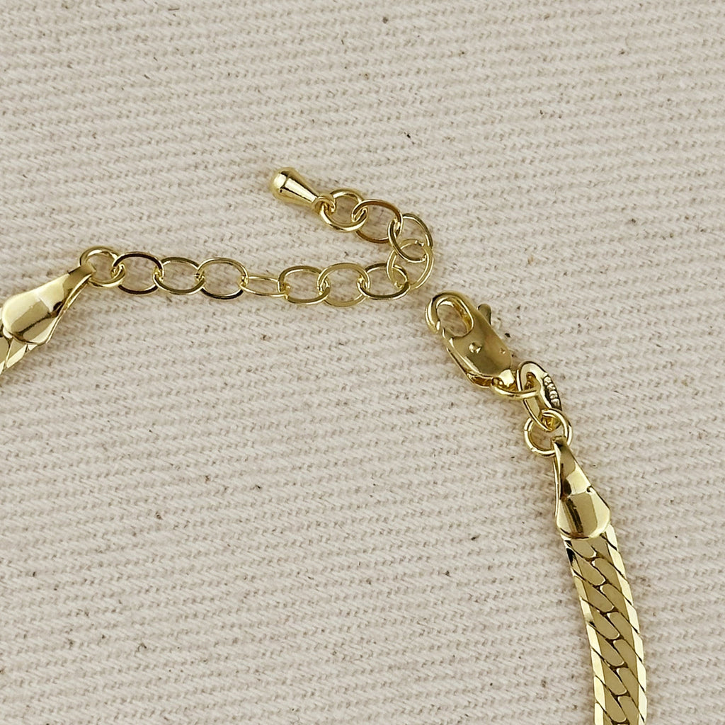 Mondsee 18K Gold Filled Diamond Cut Herringbone Anklet | 18k Gold Filled Jewelry