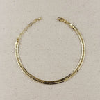 Mondsee 18K Gold Filled Diamond Cut Herringbone Anklet | 18k Gold Filled Jewelry