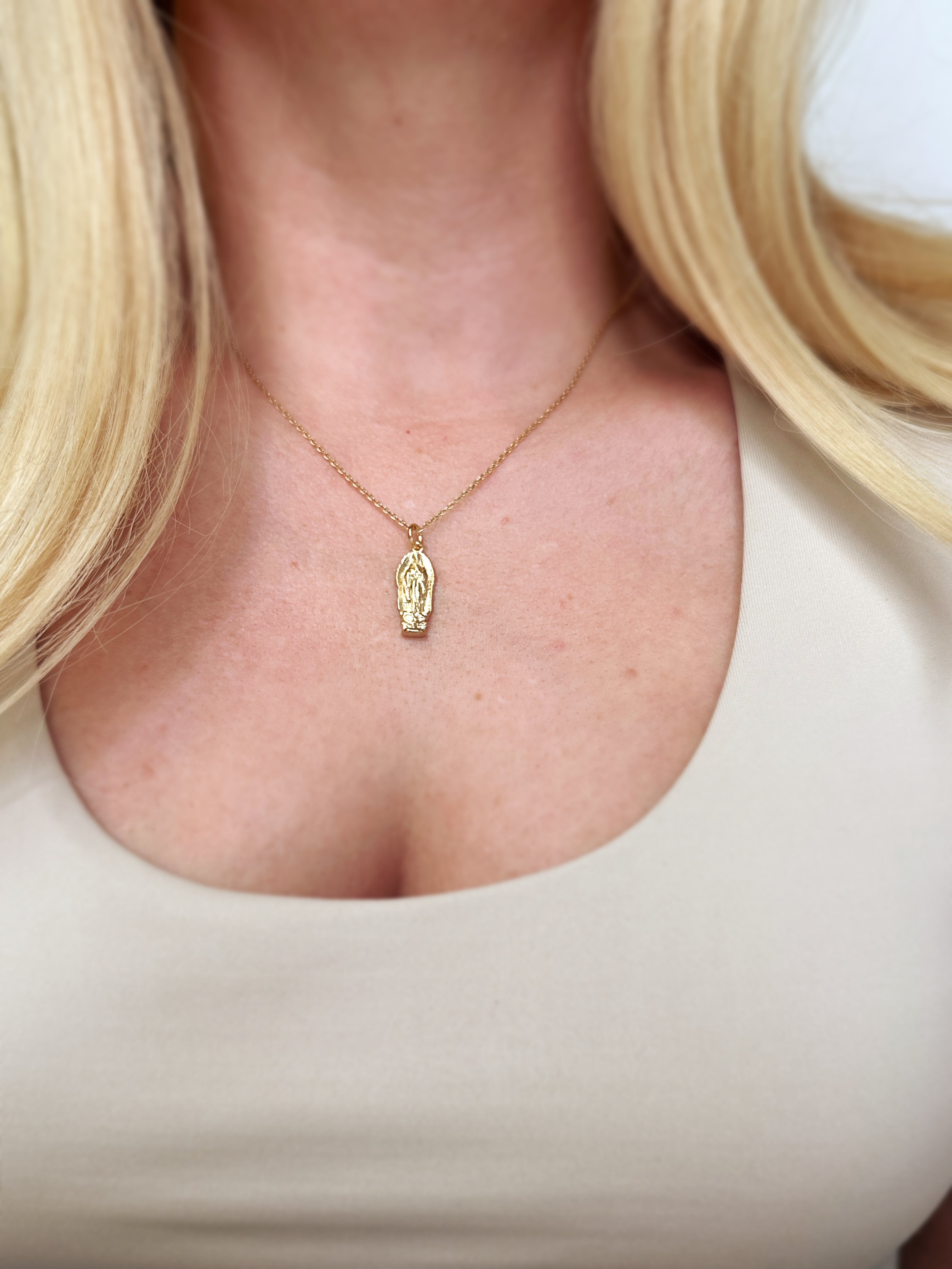 Mondsee 18k Gold Filled Our Lady of Guadalupe Pendant | 18k Gold Filled Jewelry