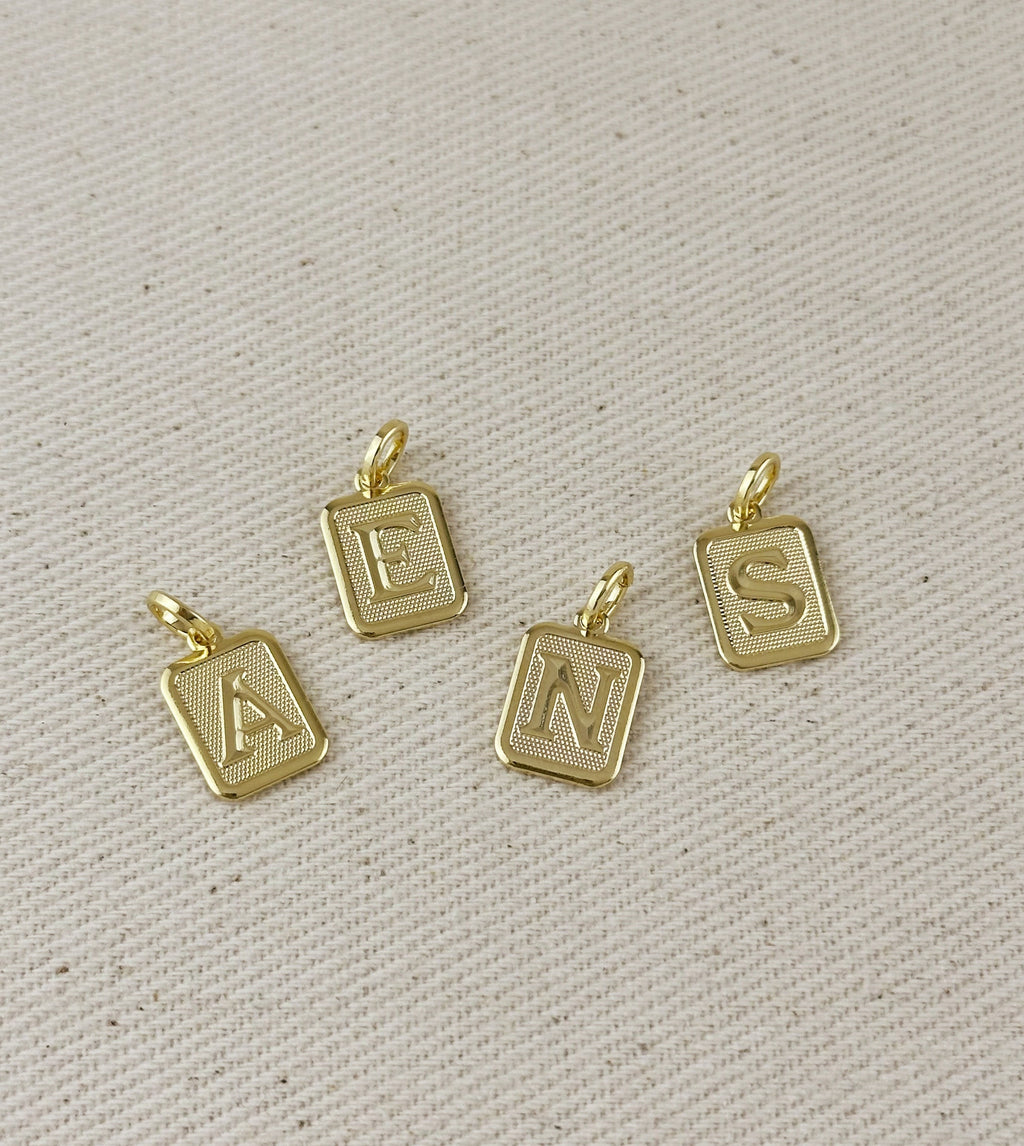 Textured Initial Plate Pendant