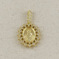 Mondsee 18k Gold Filled Double Sided Lady Mother of Grace Pendant | 18k Gold Filled Jewelry