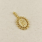 Mondsee 18k Gold Filled Double Sided Lady Mother of Grace Pendant | 18k Gold Filled Jewelry