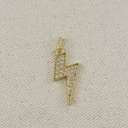 Mondsee 18k Gold Filled Iced Lightning Bolt Pendant Pave Settings CZ stones | 18k Gold Filled Jewelry