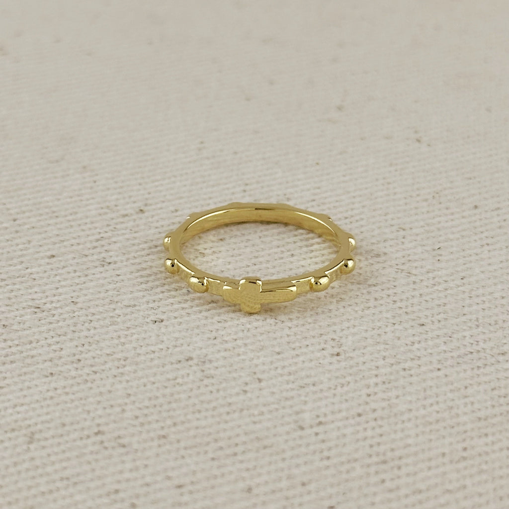 18k Gold Filled Rosary Prayer Ring