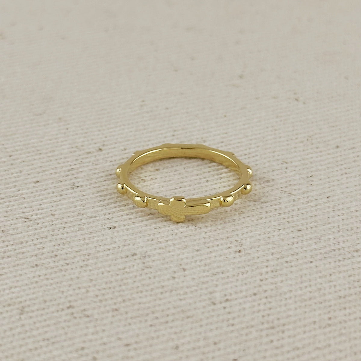 18k Gold Filled Rosary Prayer Ring