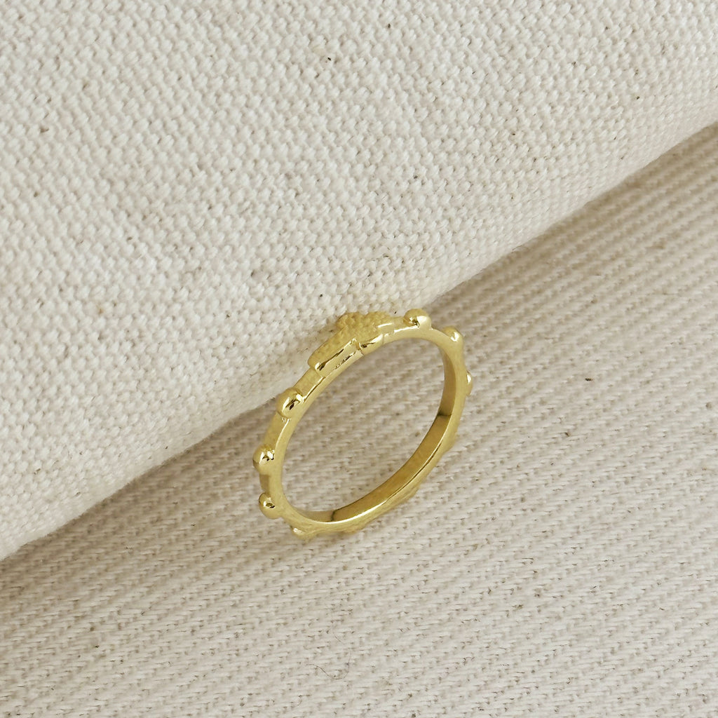 18k Gold Filled Rosary Prayer Ring