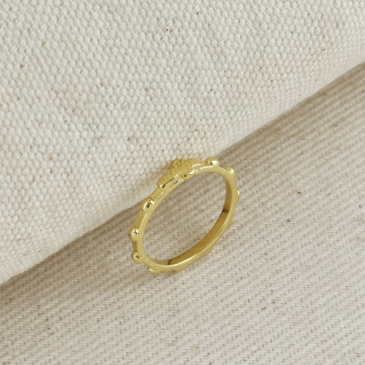 18k Gold Filled Rosary Prayer Ring