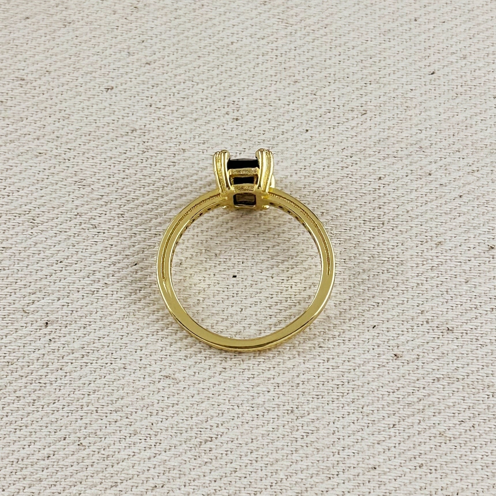 Mondsee 18k Gold Filled Black Solitaire Ring | 18k Gold Filled Jewelry