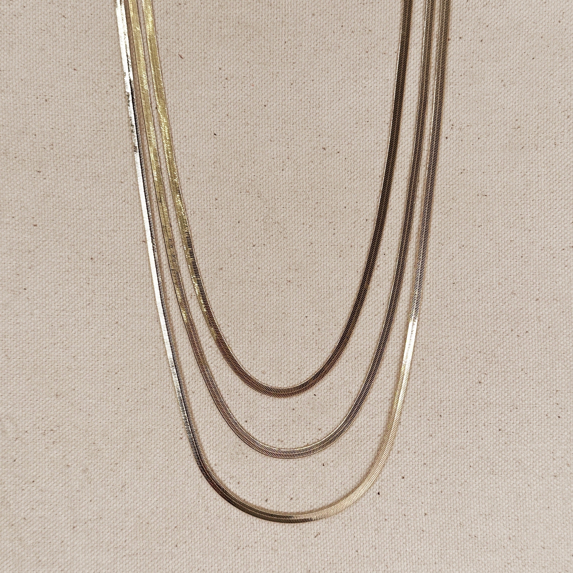 Mondsee 18k Gold Filled 3.0mm Thickness Herringbone Chain | 18k Gold Filled Jewelry