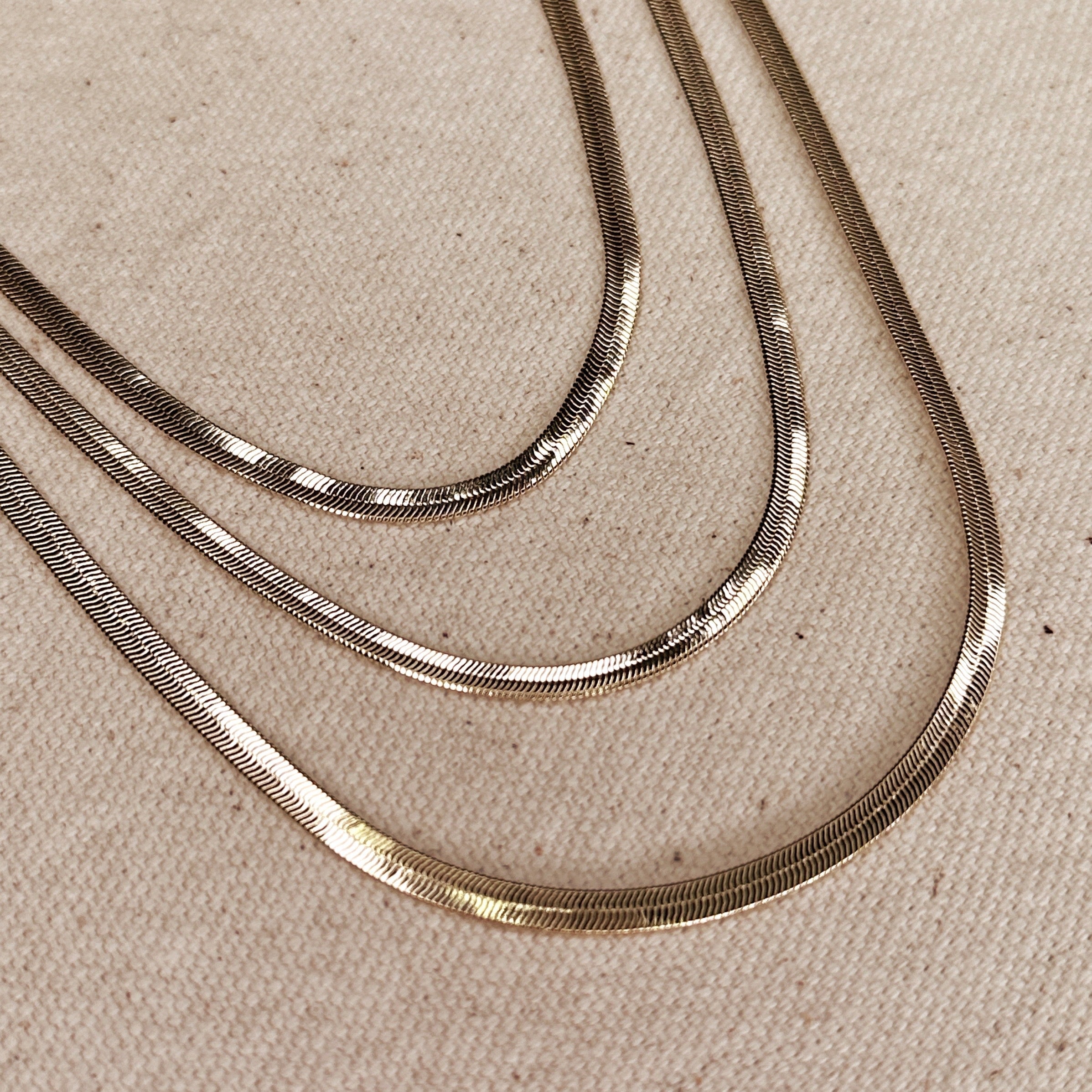 Mondsee 18k Gold Filled 3.0mm Thickness Herringbone Chain | 18k Gold Filled Jewelry