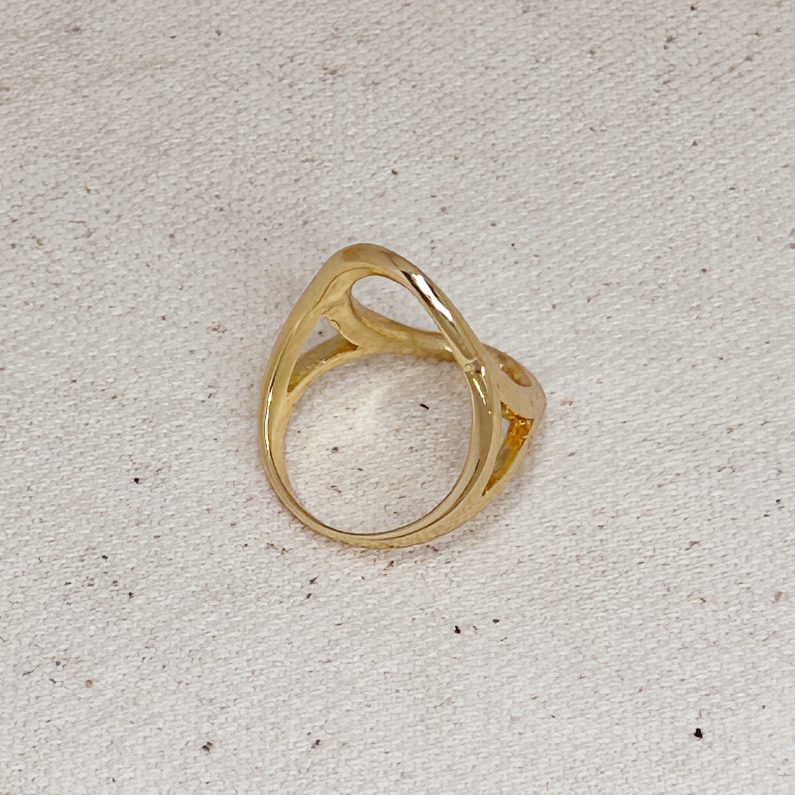 18k Gold Filled Oval Geometric Ring, view 5