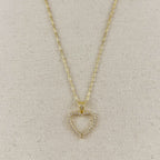 18k Gold filled Stoned Heart Necklace