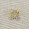 18k Gold Filled CZ Hamsa Hoop Earrings