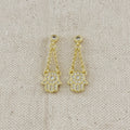 18k Gold Filled CZ Hamsa Dangling Earrings