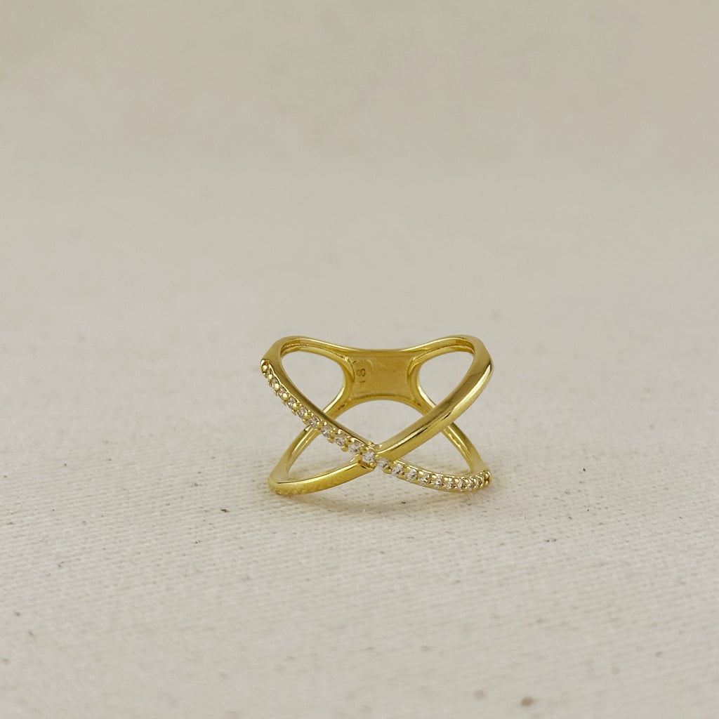 18k Gold Filled X Statement Ring, view 3