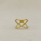 18k Gold Filled X Statement Ring, view 3