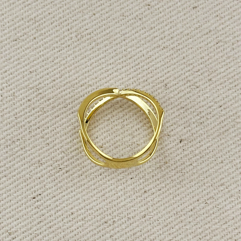 18k Gold Filled X Statement Ring, view 5