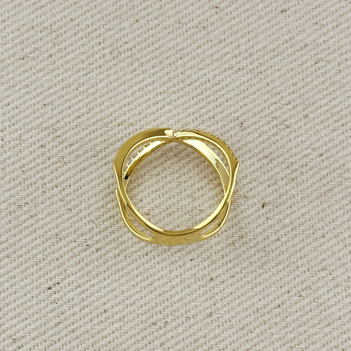 18k Gold Filled X Statement Ring, view 5