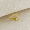 18k Gold Filled X Statement Ring by Mondsee Jewelry