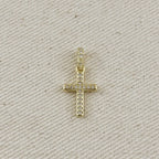 18k Gold Filled CZ Cross Charm