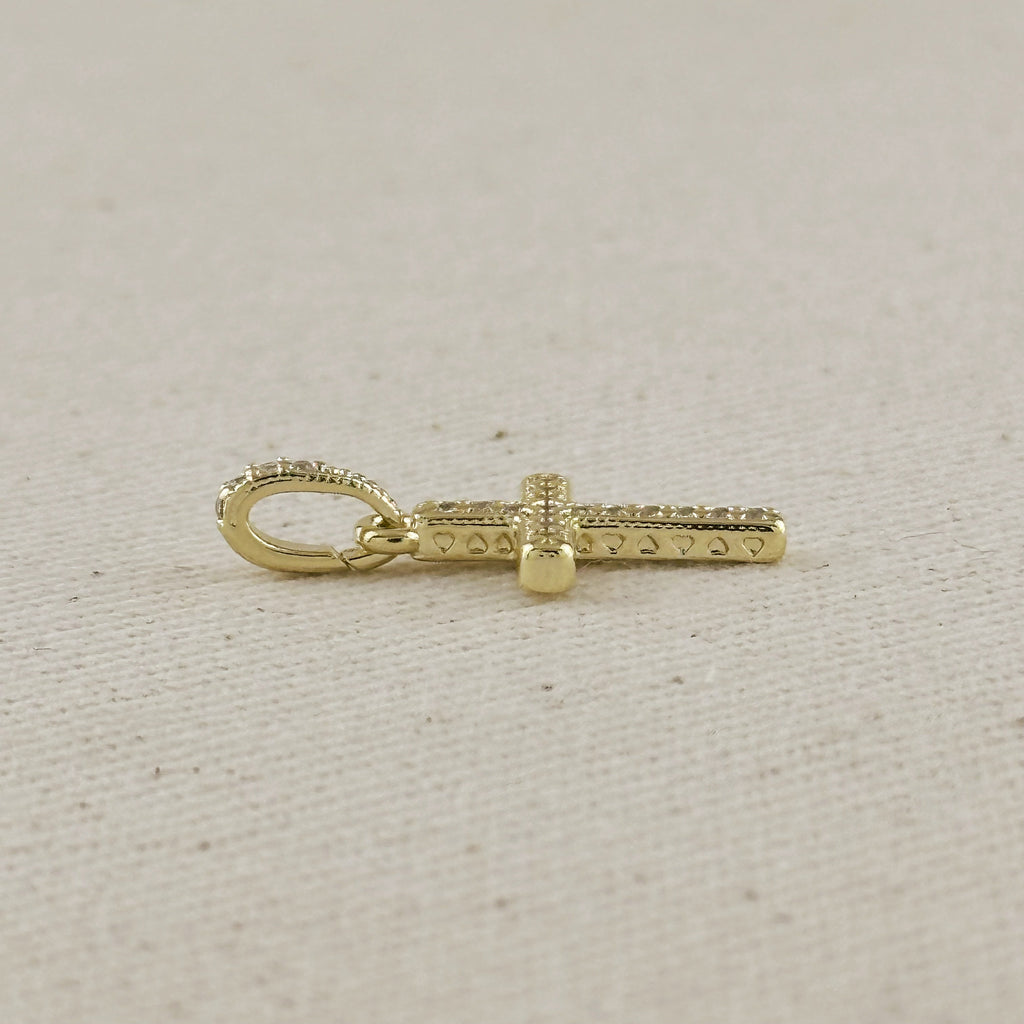 18k Gold Filled CZ Cross Charm
