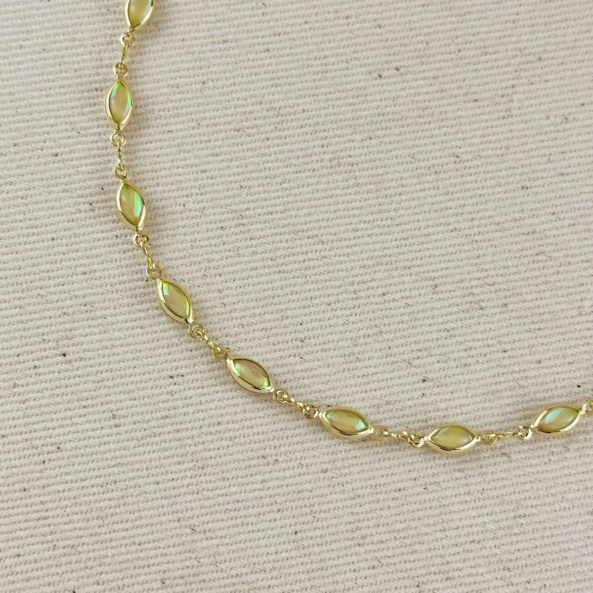18k Gold Filled Ellipse Opal Bracelet